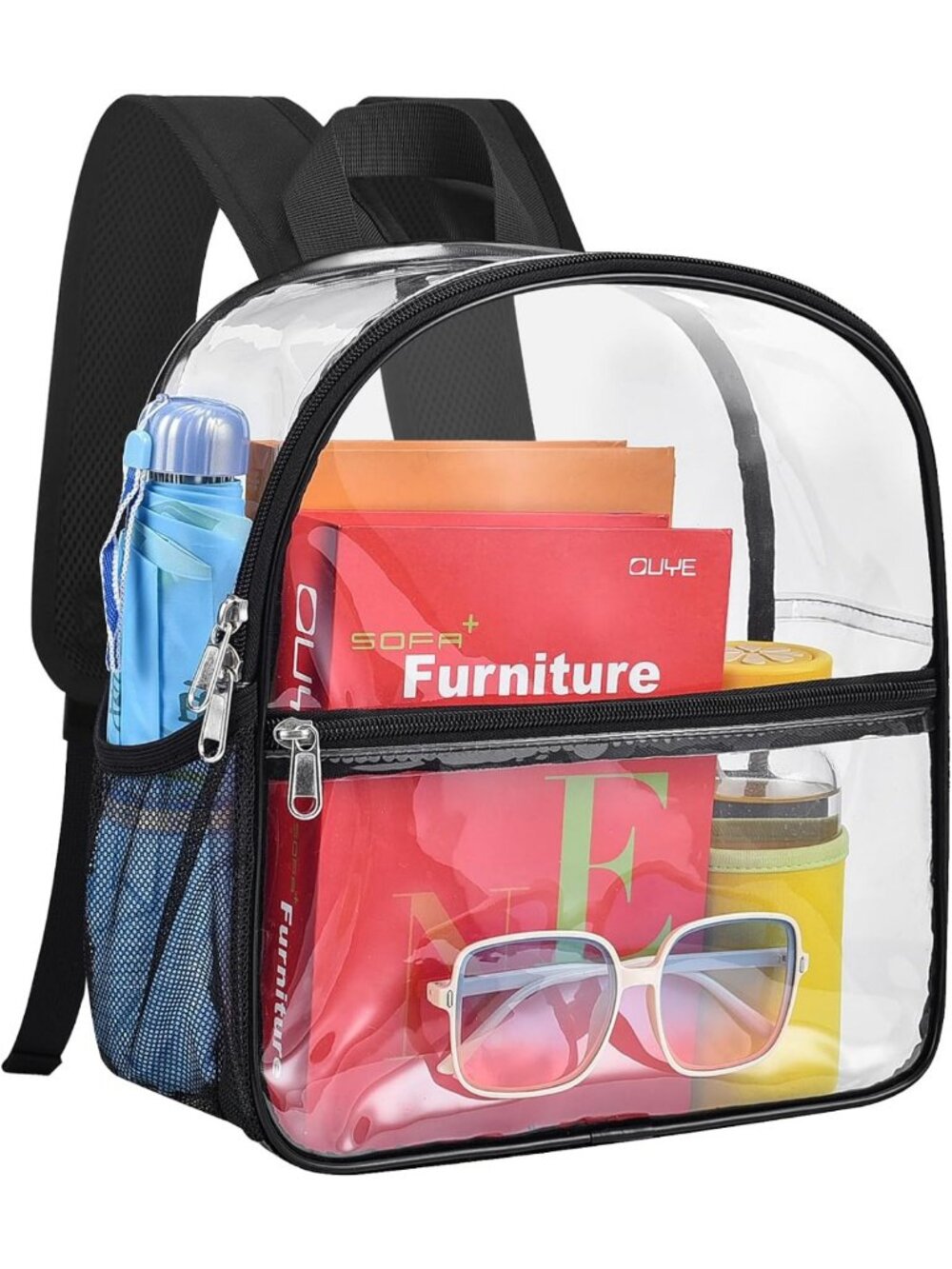 Clear Stadium Approved Backpack 12x12x6 | Reinforced Straps for School